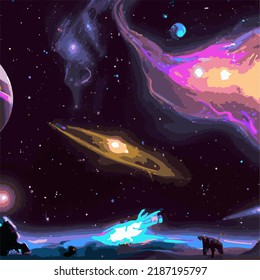 An abstract colorful space background