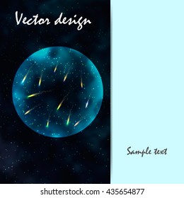 Abstract colorful space background with comet. Business brochure. Vector illustration