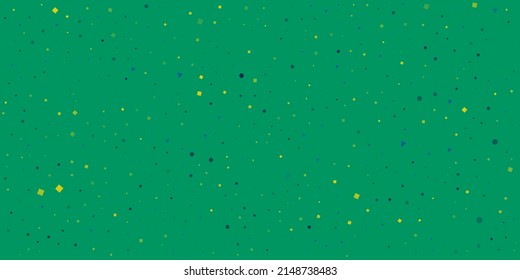 Abstract Colorful Sparsely Spotted Pattern, Squares, Spots and Triangles with Random Sizes and Orientation with Colors of Green and Blue - Minimalist Generative Art Texture, Vector Background Design