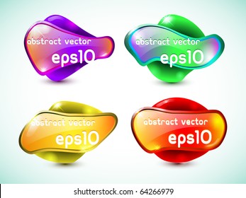 Abstract colorful speech bubble (vector set)