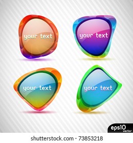 Abstract colorful speech bubble (vector set)