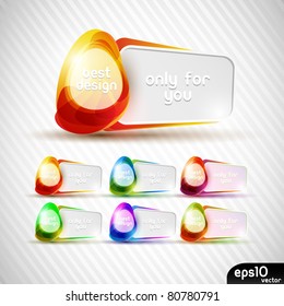 Abstract colorful speech bubble (vector stickers set)