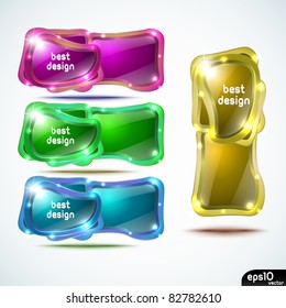 Abstract colorful speech bubble (vector set)