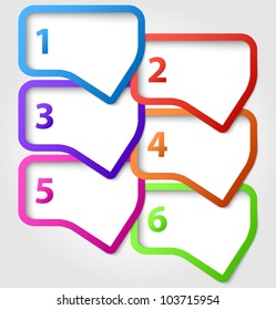 Abstract colorful speech bubbles with numbers. Vector illustration