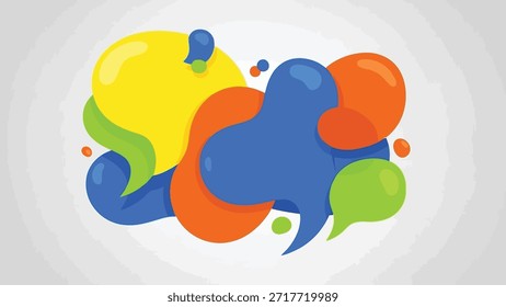 Abstractas burbujas de discurso coloridas que representan la comunicación y las ideas