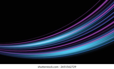 Fondo de líneas de velocidad colorido abstracto. Senderos de luz de neón azul y rosa futurista