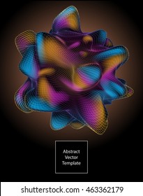 Abstract colorful sphere with 3d grid