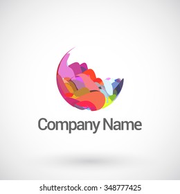 Abstract colorful sphere logo design vector template.