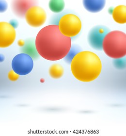 Abstract colorful spheres background vector illustration. Good for cover flyer poster medical science business design.