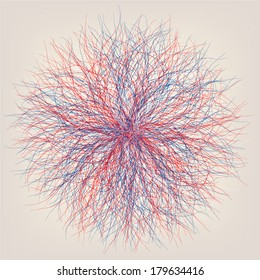 Abstract colorful spider web. Vector illustration.