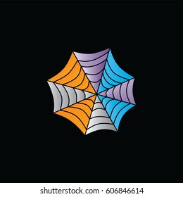 Abstract colorful spiderweb logo logotype template vector illustration