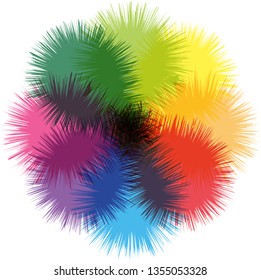 Abstract colorful spiky round object