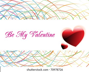 abstract colorful spiral background with romantic valentine hearts