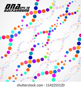 Abstract colorful spiral of DNA, stylish molecule background, vector logo, eps 10