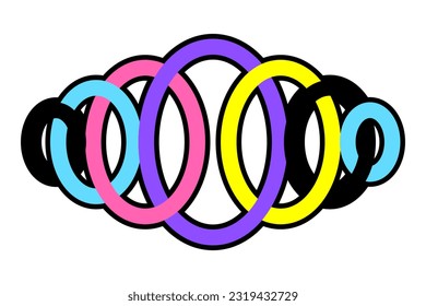 Abstract colorful spiral, logo or icon. Colored ovals modern figure for design. Vector illustration isolated on white background.