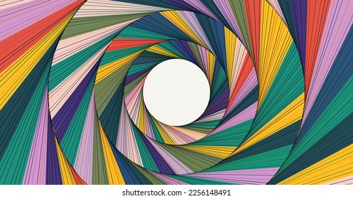 Abstract colorful spiral optical illusion lines