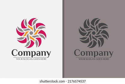 Abstract Colorful Spiral Ornament Logo Design with Creative Geometric Luxurious Style Concept.