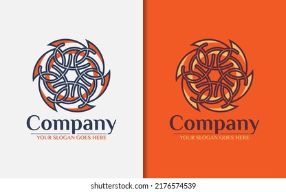 Abstract Colorful Spiral Ornament Logo Design with Creative Geometric Luxurious Style Concept.