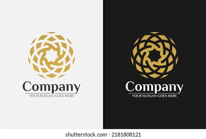 Abstract Colorful Spiral Ornament Logo Design with Creative Geometric Luxurious Style Concept.