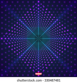 abstract colorful spiral pattern with scenic violet texture with glow ellipse isolated on dark blue background. vector illustration