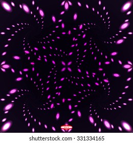 abstract colorful spiral pattern with scenic texture with glow ellipse isolated on dark purple background. vector illustration