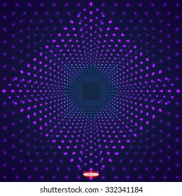 abstract colorful spiral pattern with scenic violet texture with glow ellipse isolated on dark blue background. vector illustration