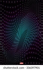 abstract colorful spiral pattern with scenic turquoise texture with glow ellipse isolated on dark purple background. vector illustration