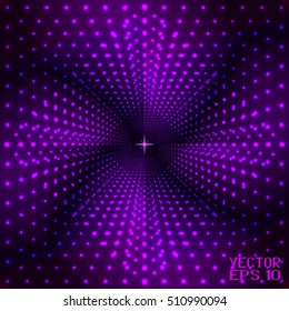 Abstract Colorful Spiral Pattern. Scenic Violet Structure Texture with Glow Ellipses. Vector. 3D Illustration