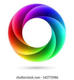 Abstract Colorful spiral ring. Illustration on white background
