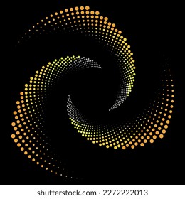 Abstract colorful spiral. Vector dots background for design banners, posters, business projects, pop art texture, covers. Geometric halftone texture.