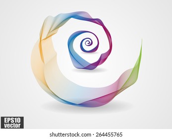 Abstract colorful spiral wave vector background