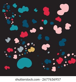 Fondo colorido Abstractas del chapoteo en la superficie oscura, Vector artístico del chapoteo de la pintura, diseño moderno para la decoración creativa o el arte digital