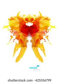Abstract colorful splash illustration reminding creature.