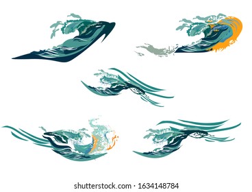Abstract colorful splash of a wave. Element for design  cards, invitations, gift cards, flyers and brochures.