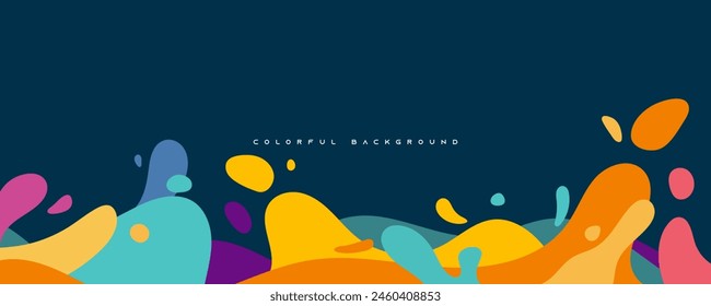 Abstract colorful splash and wavy shape background dynamic concept design vector