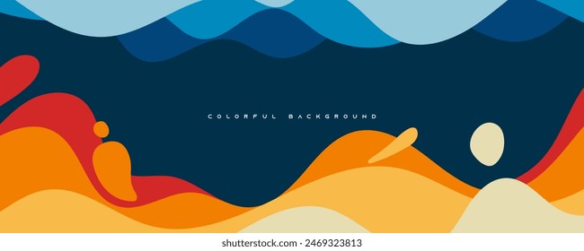 Abstract colorful splash and wavy shape background dynamic concept design vector