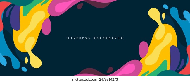 Abstract colorful splash and wavy shape background dynamic concept design vector