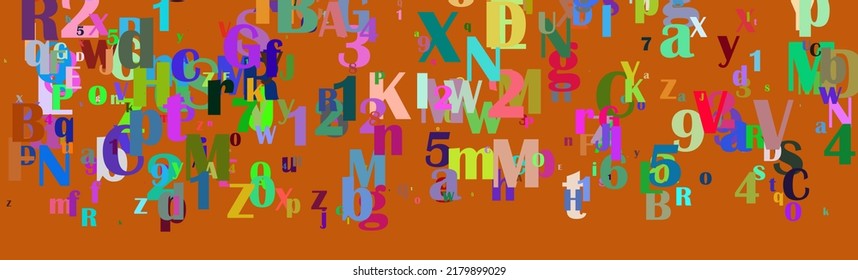fondo de salpicaduras coloridas abstractas con patrón de letras