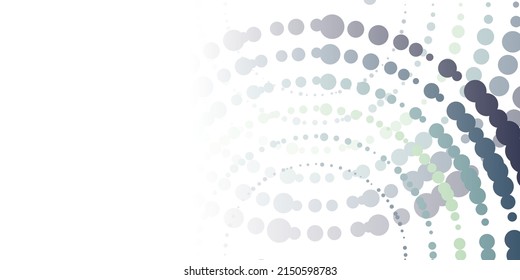 Abstract Colorful Spotted Curved Concentric Pattern - Randomly Colored Geometric Spots Texture with Copy Space, Place, Room for your Text - Generative Art on Bright White Vector Background