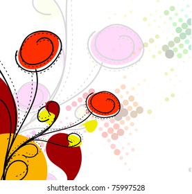 Abstract colorful spring flower pattern background.
