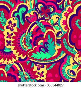 Abstract colorful spring seamless pattern. Vector illustration. 