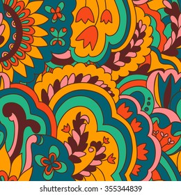 Abstract colorful spring seamless pattern. Vector illustration. 