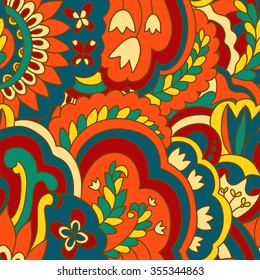 Abstract colorful spring seamless pattern. Vector illustration. 