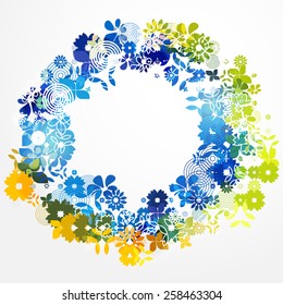 Abstract colorful spring summer background with flowers