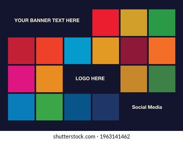 Abstract colorful square 3D repeating background for poster banner and business graphics branding
