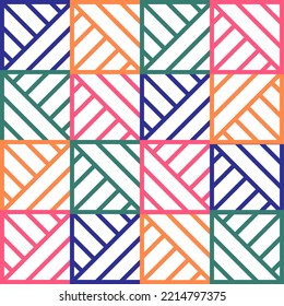 Abstrakter bunter quadratischer Hintergrund, Geometry-Gittermuster-Banner, lebendige Präsentation