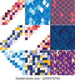 Abstract colorful square background pack of 9 available