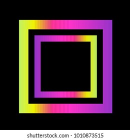 abstract colorful square with black background