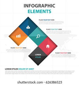 Abstract colorful square business Infographics elements, presentation template flat design vector illustration for web design marketing advertising