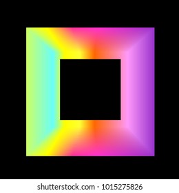 abstract colorful square with dark background